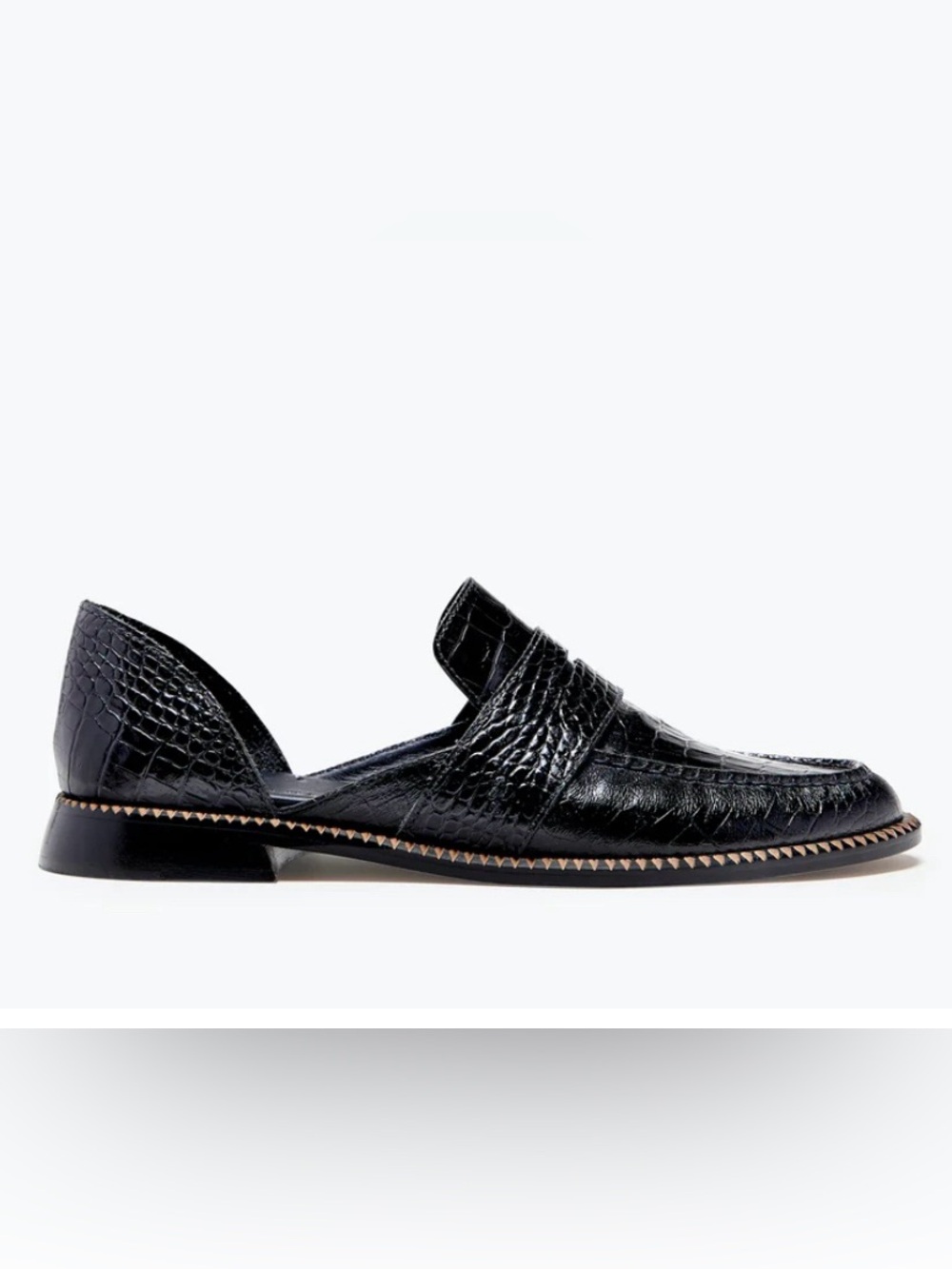 Freda Salvador TASH D'ORSAY MOCCASIN Croc Leather Oxford Loafer Free People Sz 5